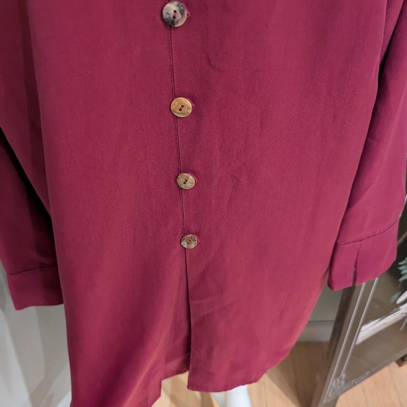 Soft Surroundings Hutton Popover Blouse Wmns Large PinkPurple Tencel Lyocell 136 - Picture 7 of 12